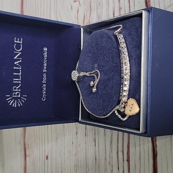 BRILLIANCE Silver Sister Bracelet with Swarovski Crystals NWT - Picture 2 of 8